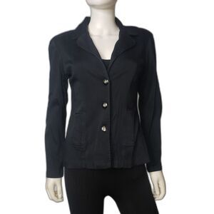 Vintage 90's WRAPPER Fitted Black Blazer Jacket Juniors Size Large